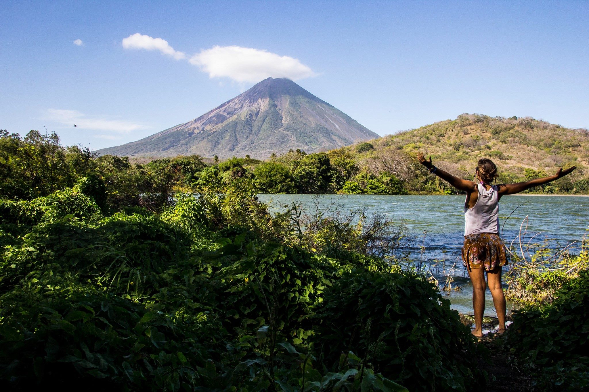 Person standing near the water in Costa Rica