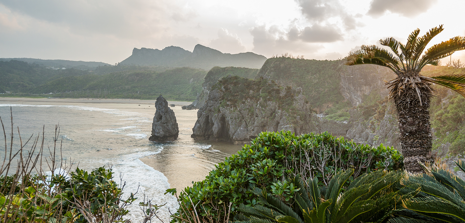 Japanese coast on the edge of a cliff