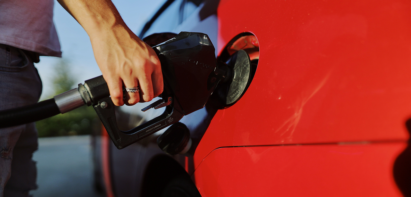 Filling up petrol in a car