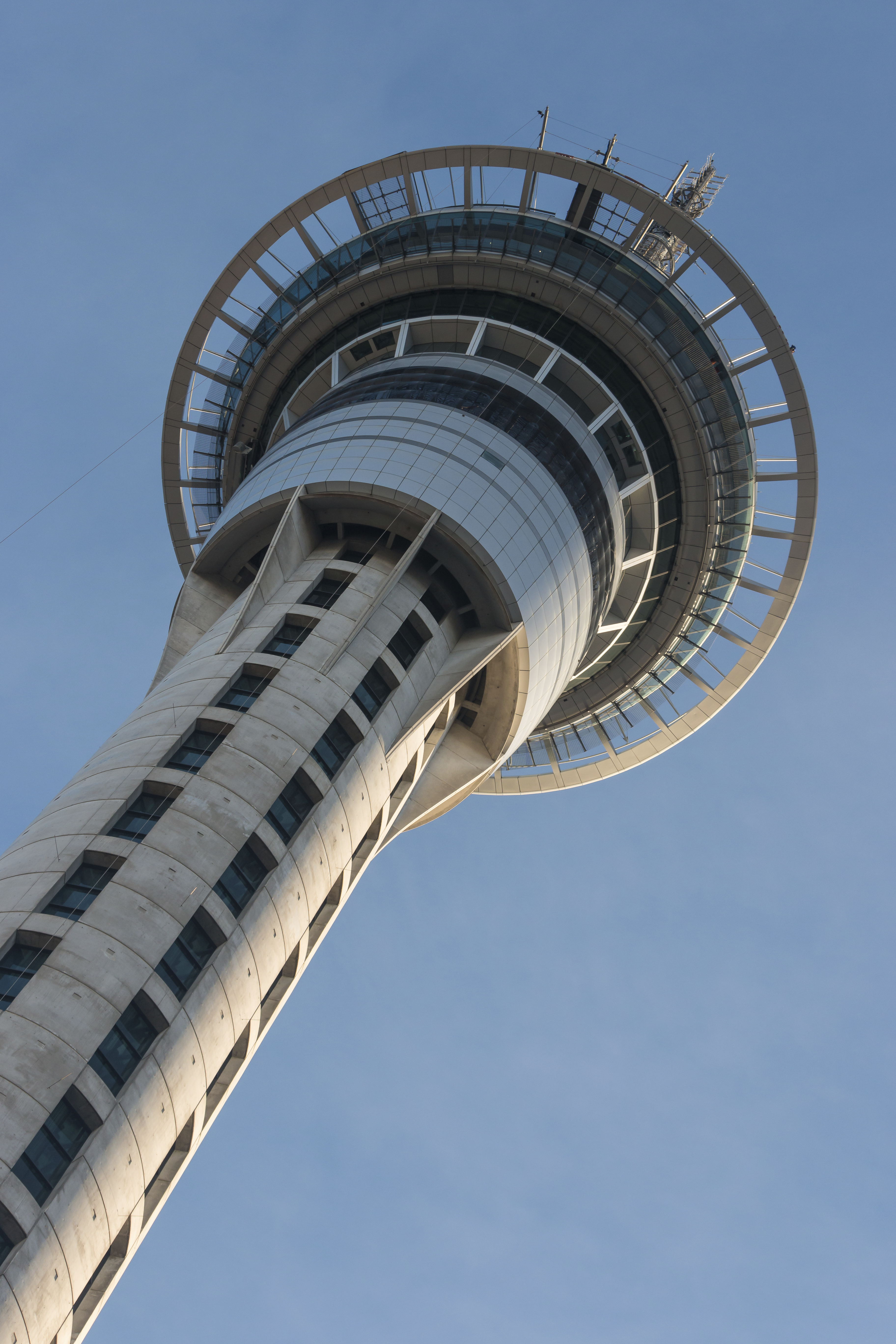Sky Tower in Aukland with blue sky background