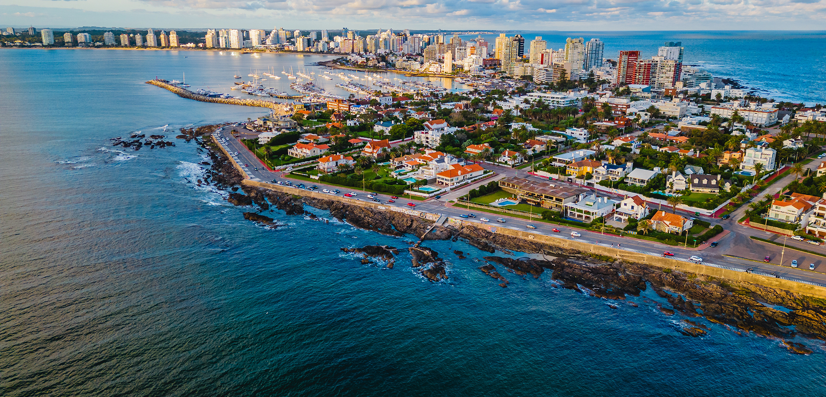 Aerial shot of Uruguay coast